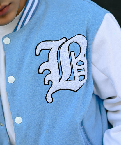 LA Sky Blue Letterman Jacket | Varsity Jackets | Evo Wardrobe | Unisex
