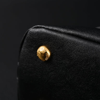 Miu Miu Black Leather Satchel Bag – Medium Structured Tote