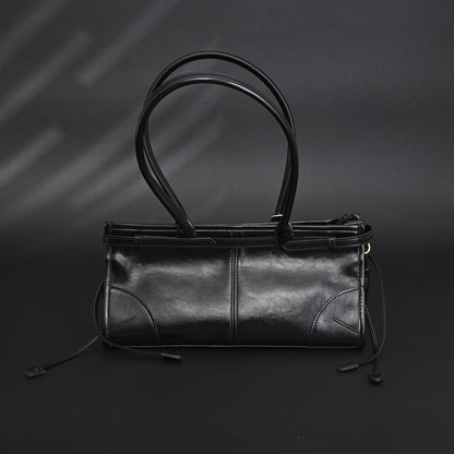 Prada Cleo Black Patent Leather Shoulder Bag with Gold Hardware