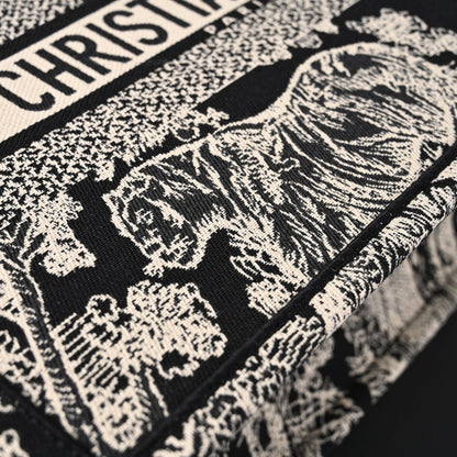 Dior Book Tote Bag – Black Toile de Jouy Embroidery